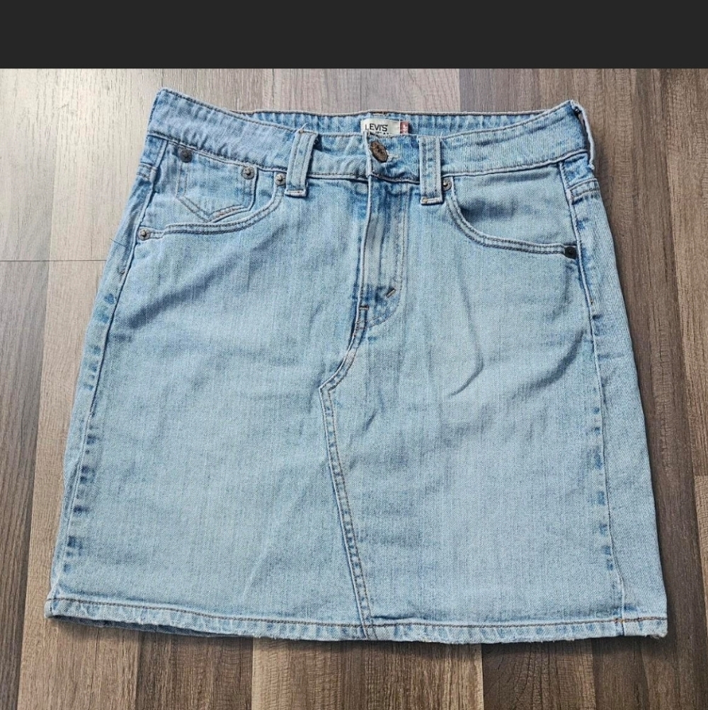 Levi's Light Blue Denim A-Line Mini Skirt
